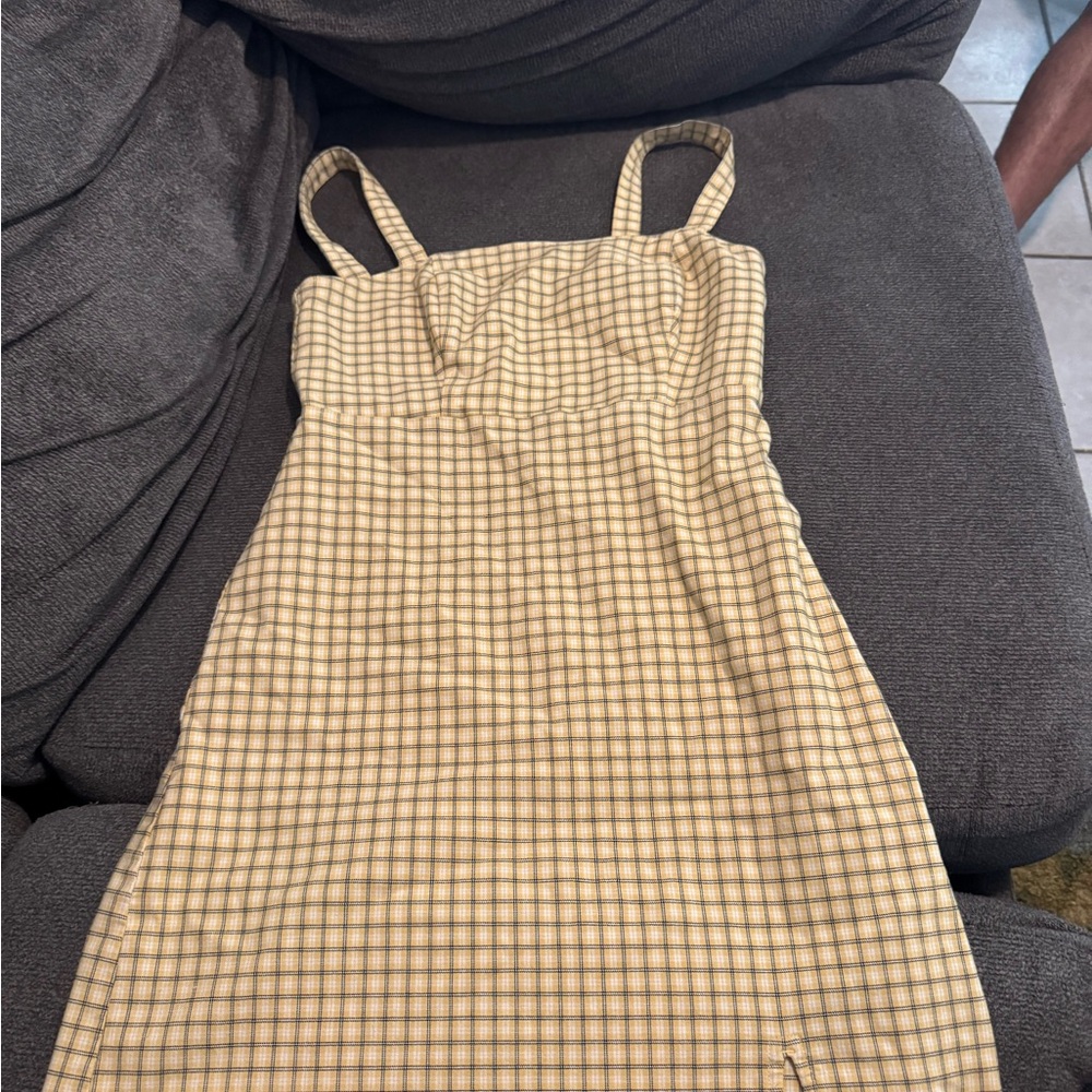 Hollister Yellow Plaid Mini Dress